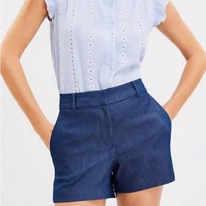 NWT Ann Taylor Loft Riviera Denim color shorts size 0